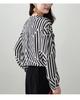 100% mulberry silk striped printed shirt for women's 2026 spring commuting versatile round neck long sleeved silk top