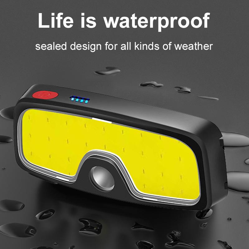 Rechargeable 180° Head Lamp Flashlight COB LED Super Bright Headlamp Outdoor Waterproof Running Fishing Camping Hiking Headlight