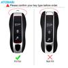 Leather Car Key Cover Bag For Porsche Macan Cayenne Panamera 911 Boxster Cayman 718 Smart Remote Control Fobs Shell Protector Case