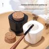 Japanese Minimalist Nail Art Cleaning Brush with Ceramic Crystal Cup - Salon Tool