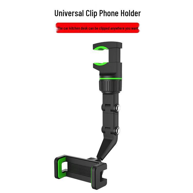 2025 Adjustable 960° Rotating Car Rearview Mirror Phone Holder with Clip