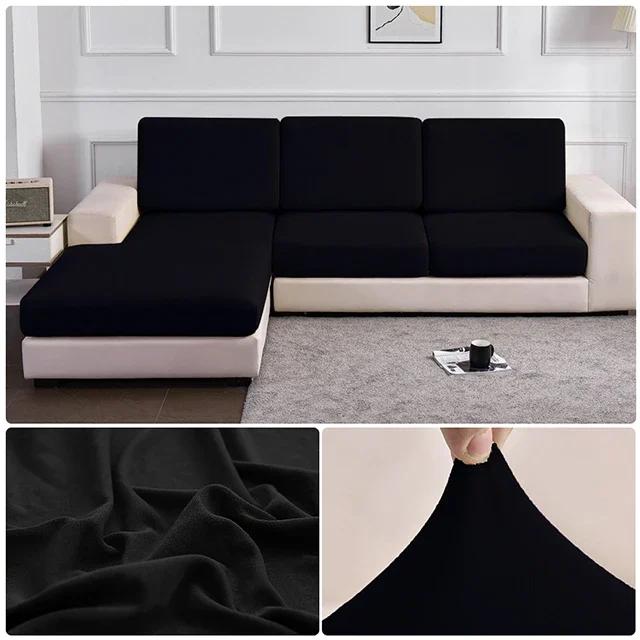 Elastischer Sofasitzkissenbezug Spandex Polyester Sofabezug für Wohnzimmer Waschbar Abnehmbar L-Form Ecksofa Schutz