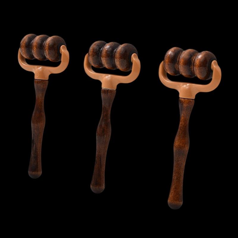 Wooden Massage Roller Handheld Muscle Relief For Neck, Shoulders, Head Promotes Circulation Home & Office Use Professional Grade