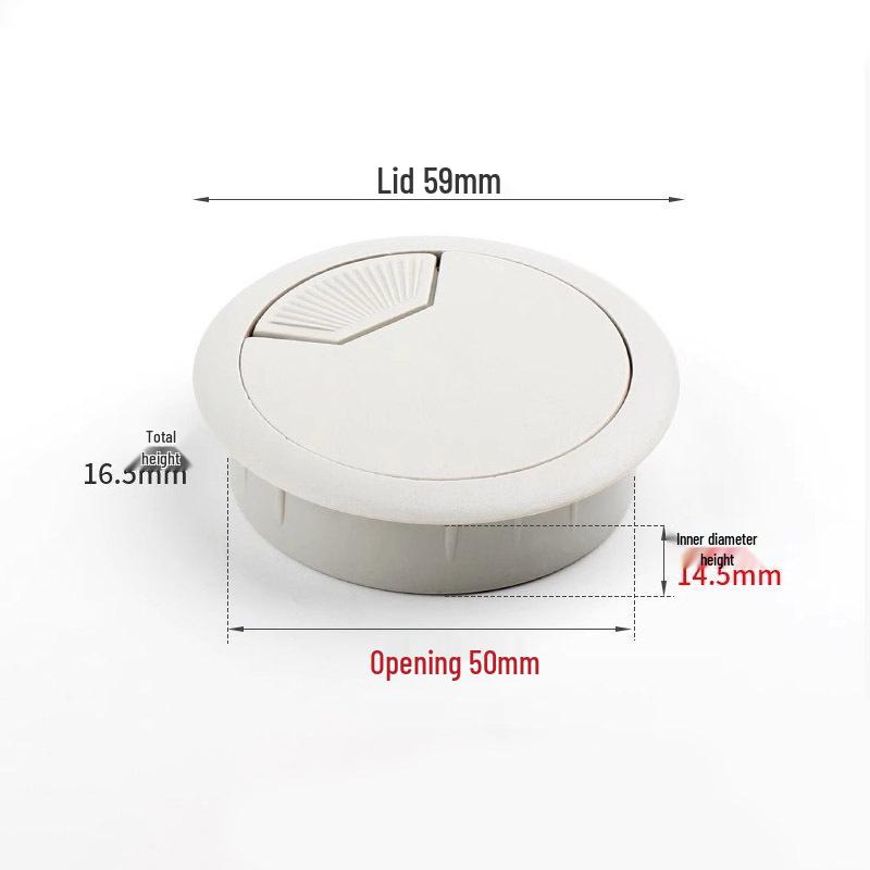 Round Desktop Cable Organizer & Decoration Ring – Cable Hole Cover & Wiring Outlet Seal