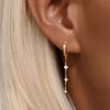 Factory  Cheap 925 Sterling Silver Star Clover Zircon Long Tassel Chain Gold Plated Dangling Hoop Earrings for Women