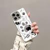 Cute Cat Paw Print Silver Plated Glass Phone Case Suitable for iPhone 17 16 15 14 13 12 11 Pro/Max/Plus Scratch Resistant