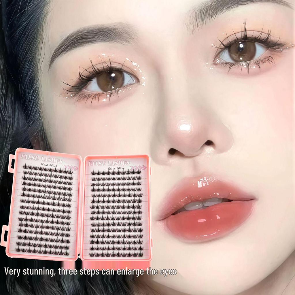 Three-Step Natural Eyelash Kit: Large Capacity False Lash Glue & Dense Lashes for Beginners