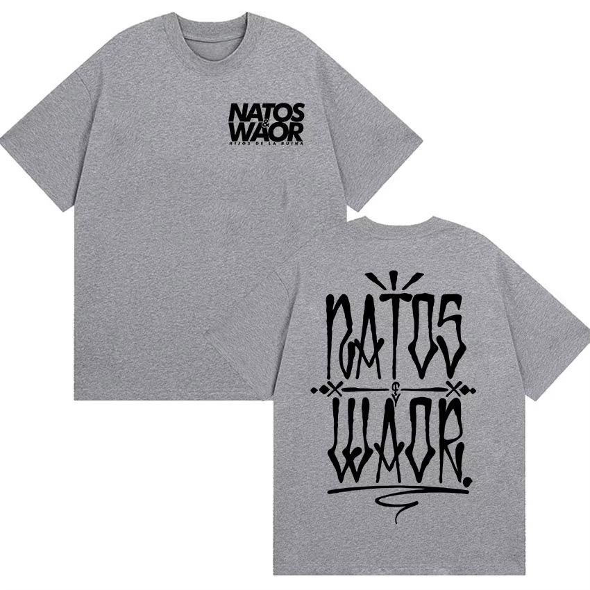 

Rapper NATOS WAOR New Album 2025 Merch T Shirts Men Women Retro Fashion Cotton Short Sleeve Tshirt Hip Hop ONeck Clothing Tees S