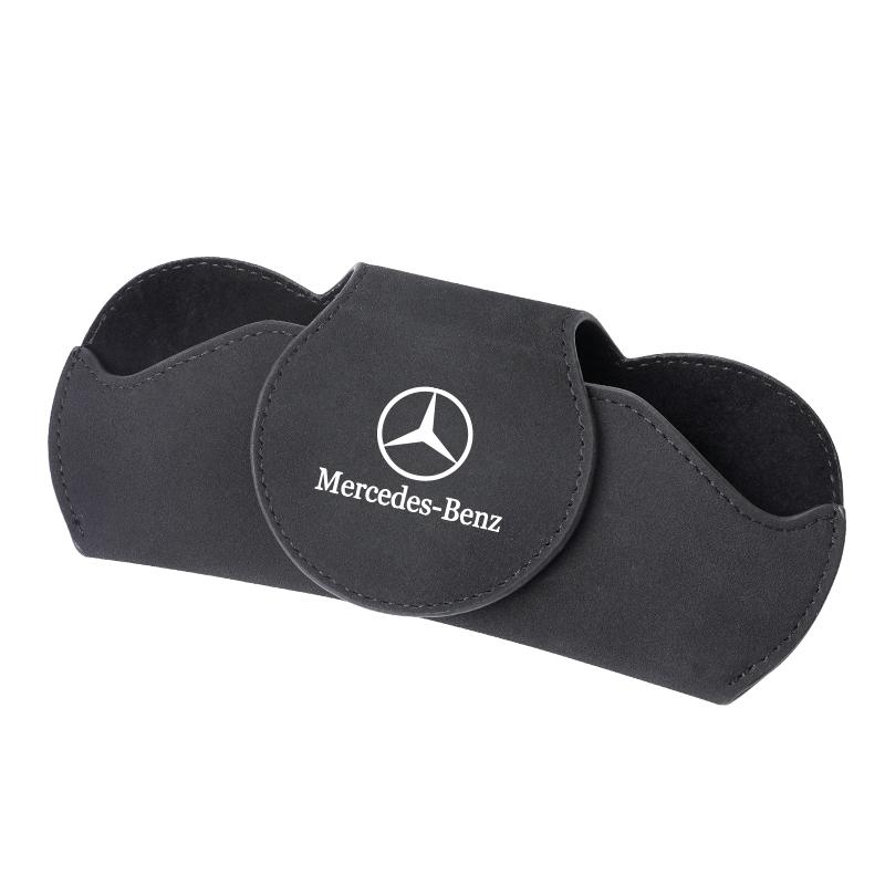 

GLC GLB Футляр для очков с логотипом автомобиля Органайзер для карт на солнцезащитный козырек для Mercedes Benz AMG W203 W206 W220 W205 W211 W212 W201 чёрный