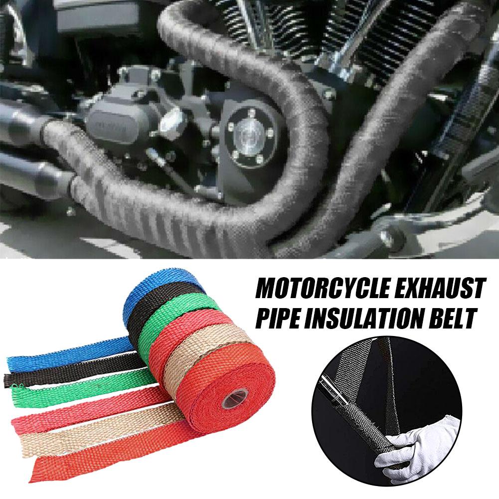 Motorcycle Exhaust Pipe Insulation Belt Fiberglass Pipe Glass Motorcycle Tape Header Heat Fiber Exhaust Thermal D8v3