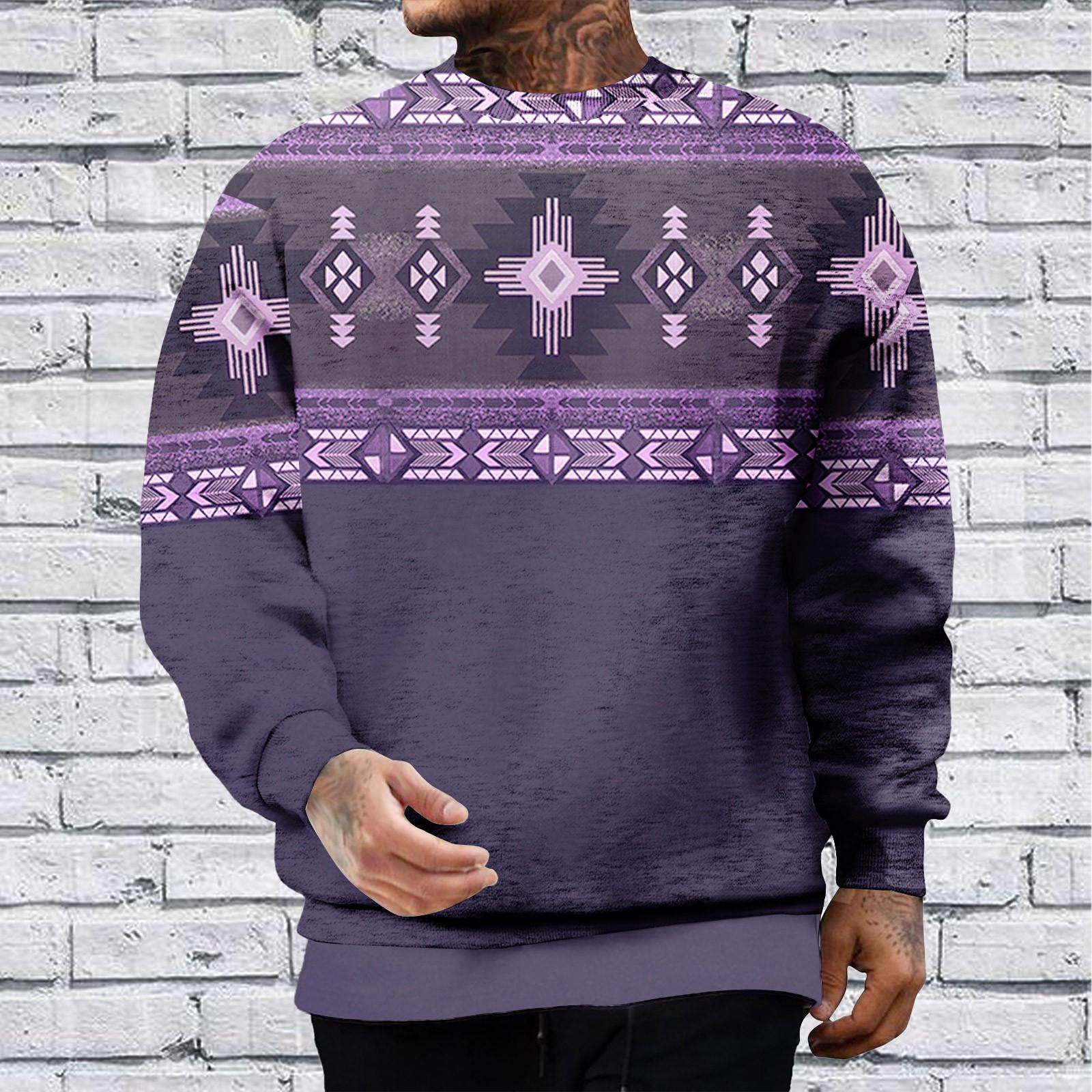

Мужская осенне-зимняя круглая горловина с длинным рукавом, поддельная двухкомпонентная большая свободная утолщенная верхняя часть, пуловер, свитшот S фиолетовый