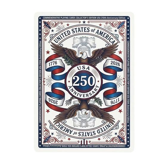 USA 250th Anniversary Commemorative Playing Cards 1776 2026 Patriotic Collectible Poker Cards for Veteran's Day Memorial Day 4th of July Collectors