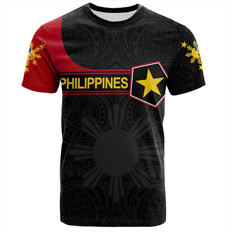 Fashion Philippines 3D Printed T Shirt For Men Summer Short Sleeves Hawaiian Crew Neck Tees Women Casual Polynesian T-shirt