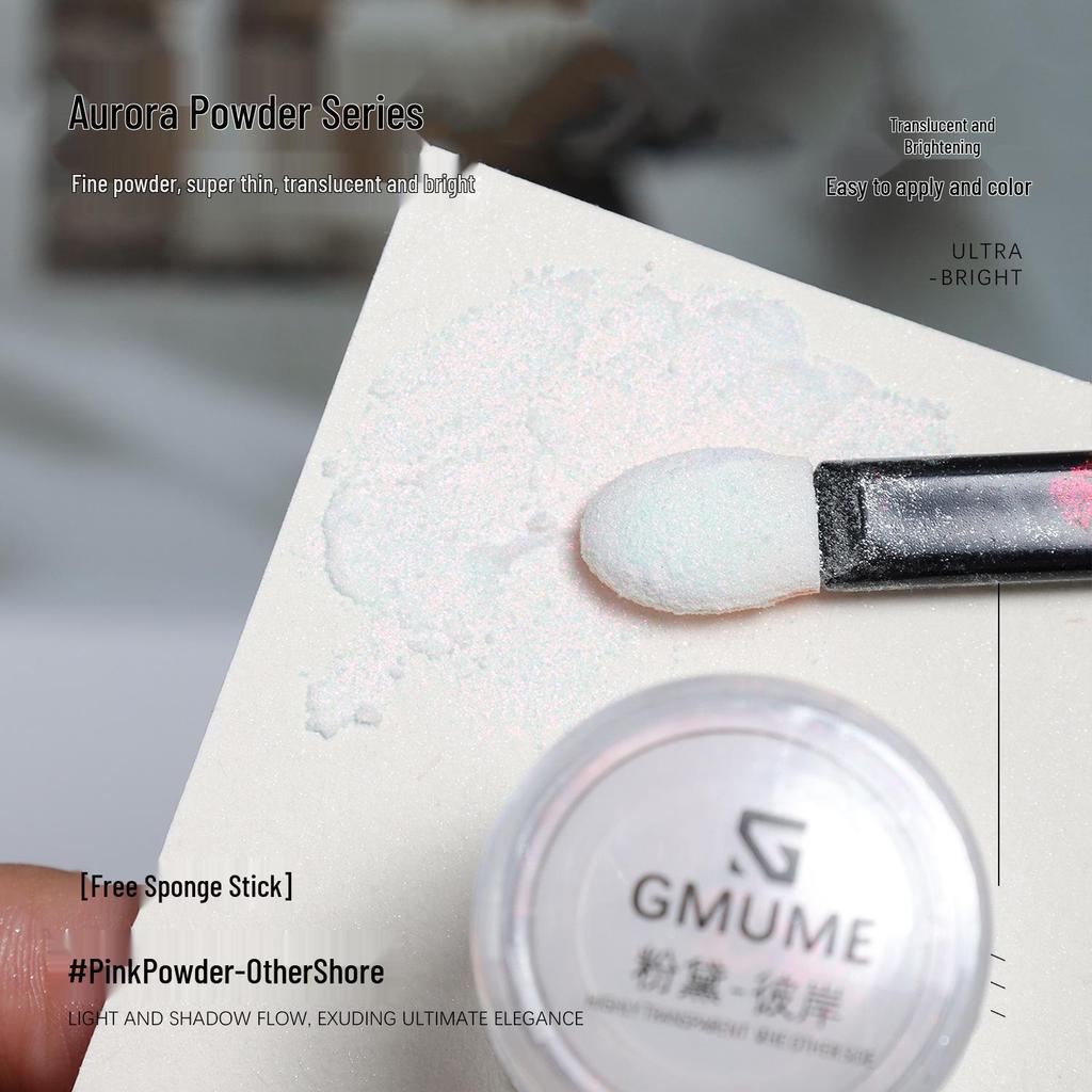 Iridescent Mermaid Aurora Pink Nail Art Magic Mirror Powder