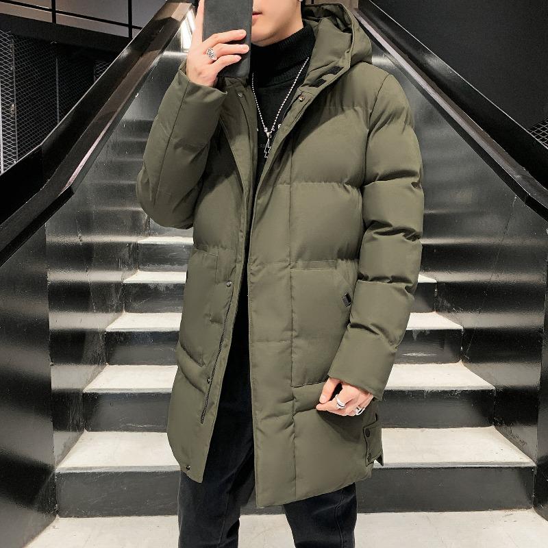 - Large Size Long Cotton-padded Clothes, Men's Loose Hooded Cotton-padded Jackets, Warm Coats, Thickened Down Cotton-padded Jackets, Cold-proof.