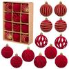 12Pcs/Box Velvet Christmas Hanging Balls DIY Crafts Painted Plastic Christmas Tree Ornament 6CM Christmas Flocked Ball Set