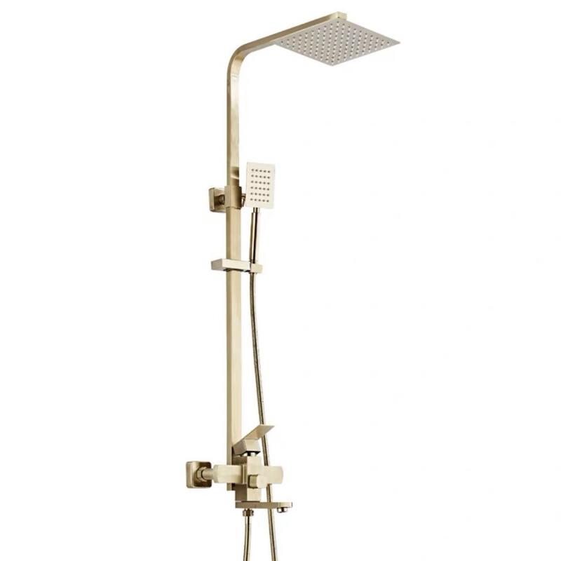 TLXT Brushed Gold Shower Faucet Set