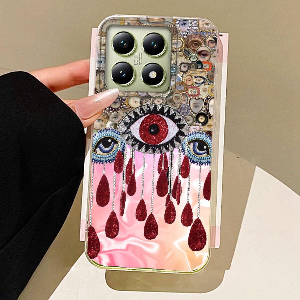 Фиолетовое лицо Солнце Звезды Женщины Девушки Ретро Стиль Водная Текстура Чехол для Телефона для Xiaomi Mi 13T 14T Pro 11 Lite NE 5G Силиконовый Чехол