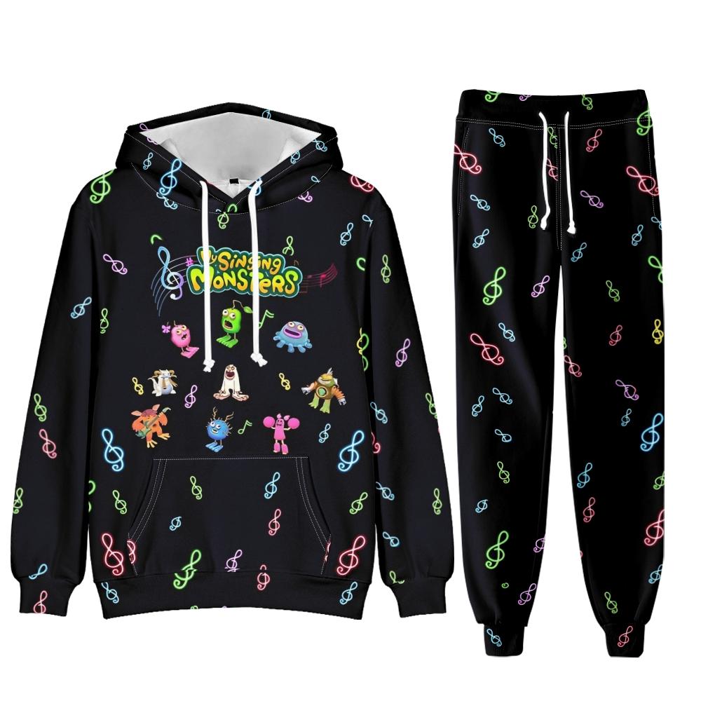 

Men s My Singing Monsters Print Hoodies+Sweatpants 2Pcs Tracksuit Set High Quality Retro Hoody Sports Suit Male Outfit Jogger Sweatshirt Set