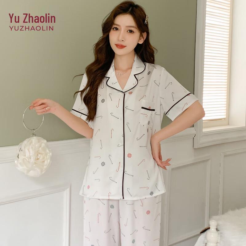 Women s Summer Short Sleeve Pajama Set L