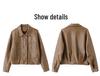 Women's Stylish PU Leather Jacket - Spring/Autumn 2025 Trend with Lapel Design, Short Length, ZH1171.