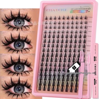 160 Dense C Curl Natural Individual Cluster False Eyelashes (10-16mm) DIY Segmented Lashes
