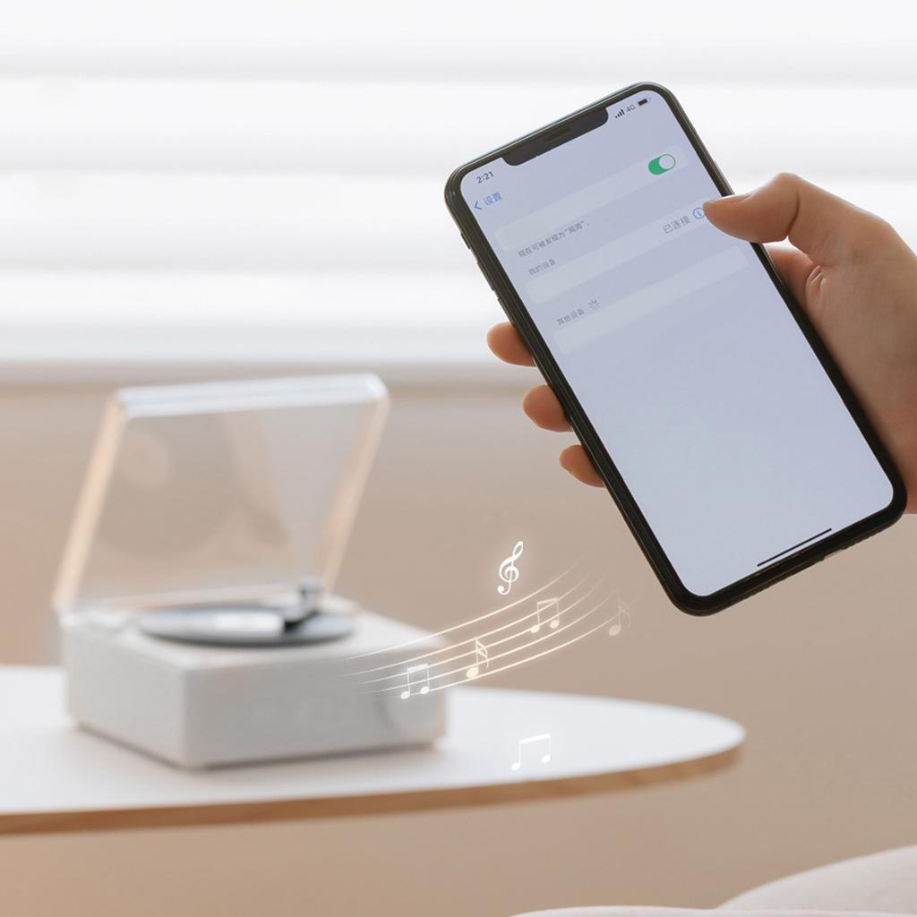 Record Player Bluetooth Speaker 3 Modes HiFi Stereo Sound Portable Wireless Turntable Speaker Alarm Clock for Bedroom