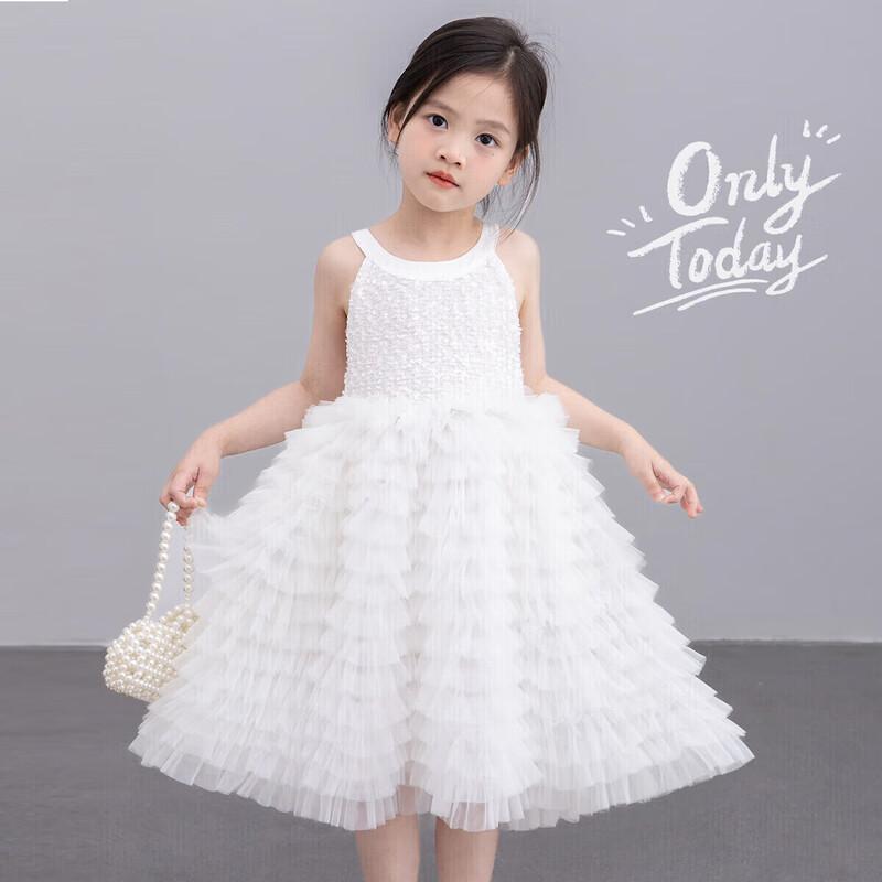 Летнее платье-принцесса для девочки с пайетками 160
