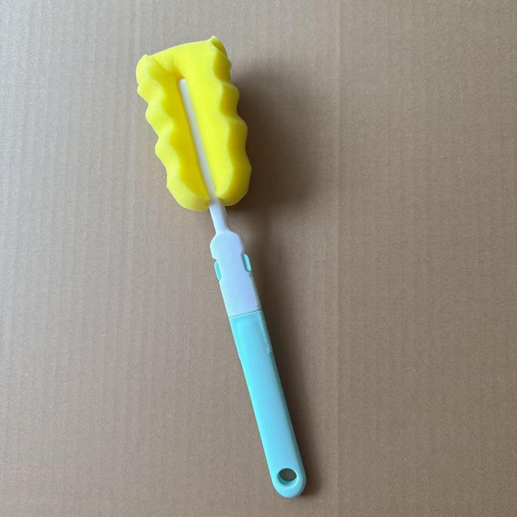 Long Handle Baby Bottle & Insulated Cup Brush with Detachable Sponge Head