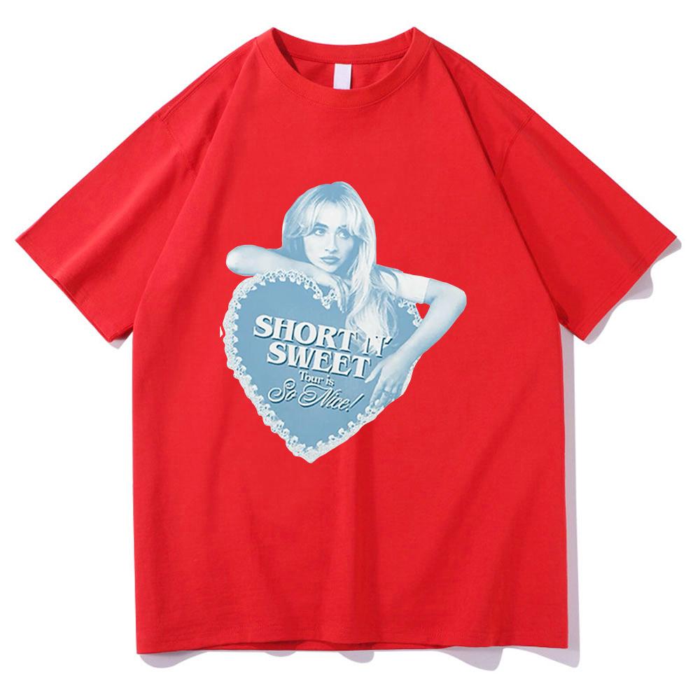 Letní krátké a sladké turné 2025 Tričko Sabrina Carpenter Lover Pánské/dámské oblečení Harajuku Letní topy Grafická trička Vintage