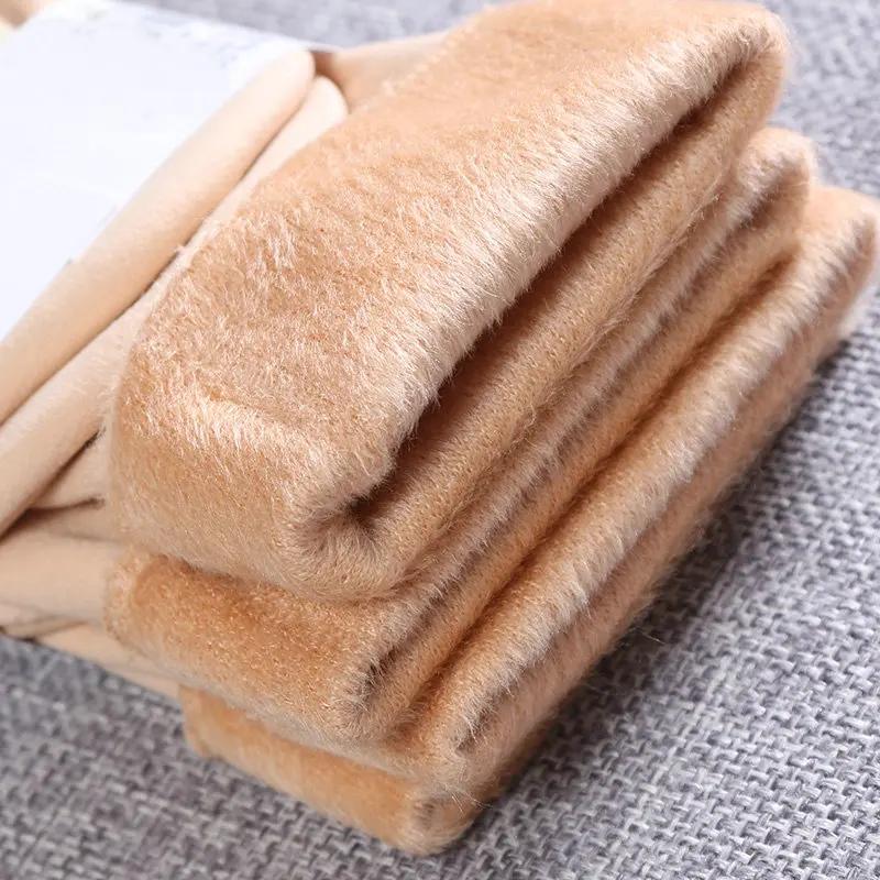 1-4Pairs Two Finger Thermal Thicken Fleece Sock Women Winter Warm Velvet Snow Socks Cashmere Wool Home Floor  Mujer