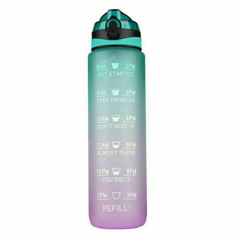Omorc 1l Sports Water Bottle Leakproof Bpa-free With Detachable Filter And Time Marker