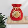 Chinese Flower Vase, Ornament Art Decorative Collectible Blessing Bag Shape Statue for Wedding Gifts