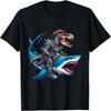 T-Rex Riding Great White Shark Into Battle Awesome Kid T-Shirt