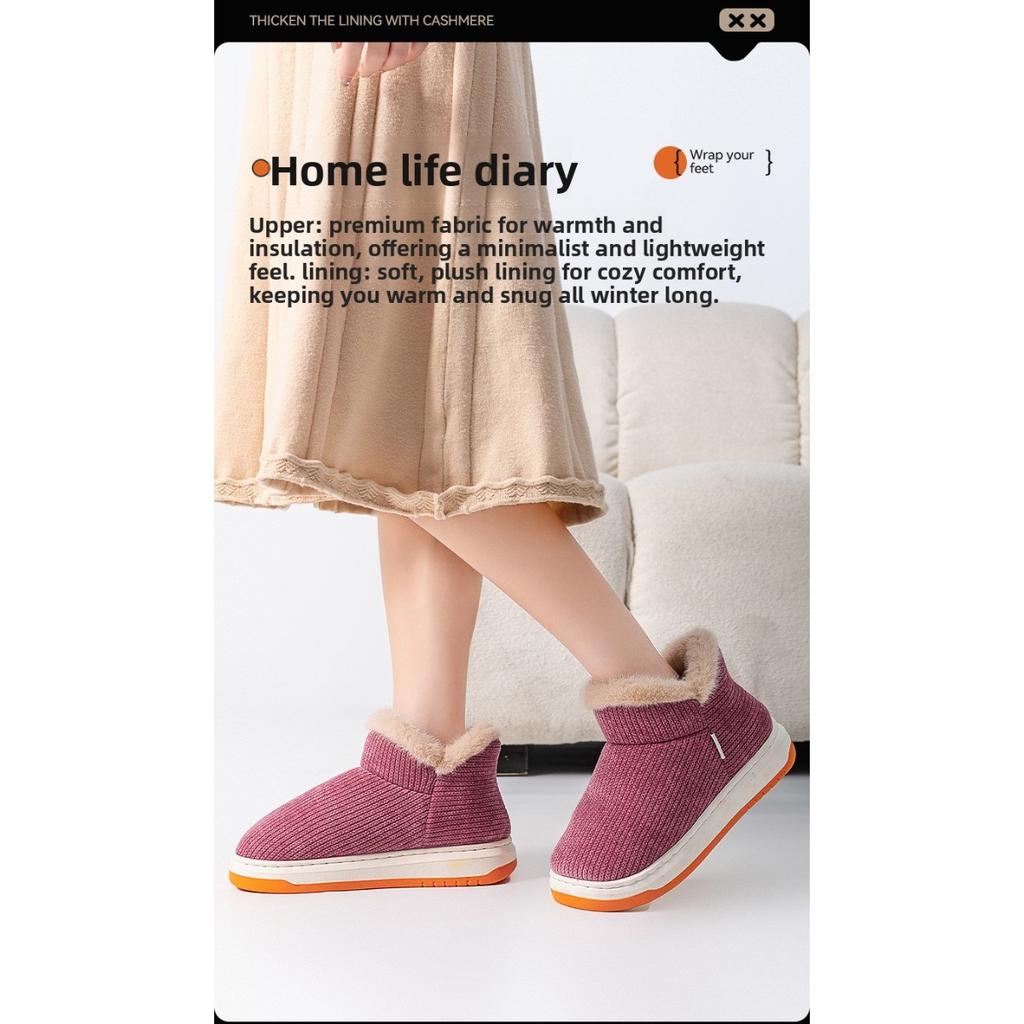 Бавовняні капці, Зимовий каблук-мішок, Товста підошва, Для дому, Предмети домашнього вжитку, Оксамитова ізоляція, Нековзке бавовняне взуття, Осінньо-зимовий одяг для вулиці