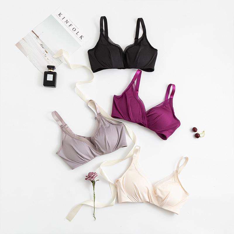 Comfortable Sexy Mulberry Silk Wireless Bra - Breathable, Medium-Thick, Perfect for Sleeping