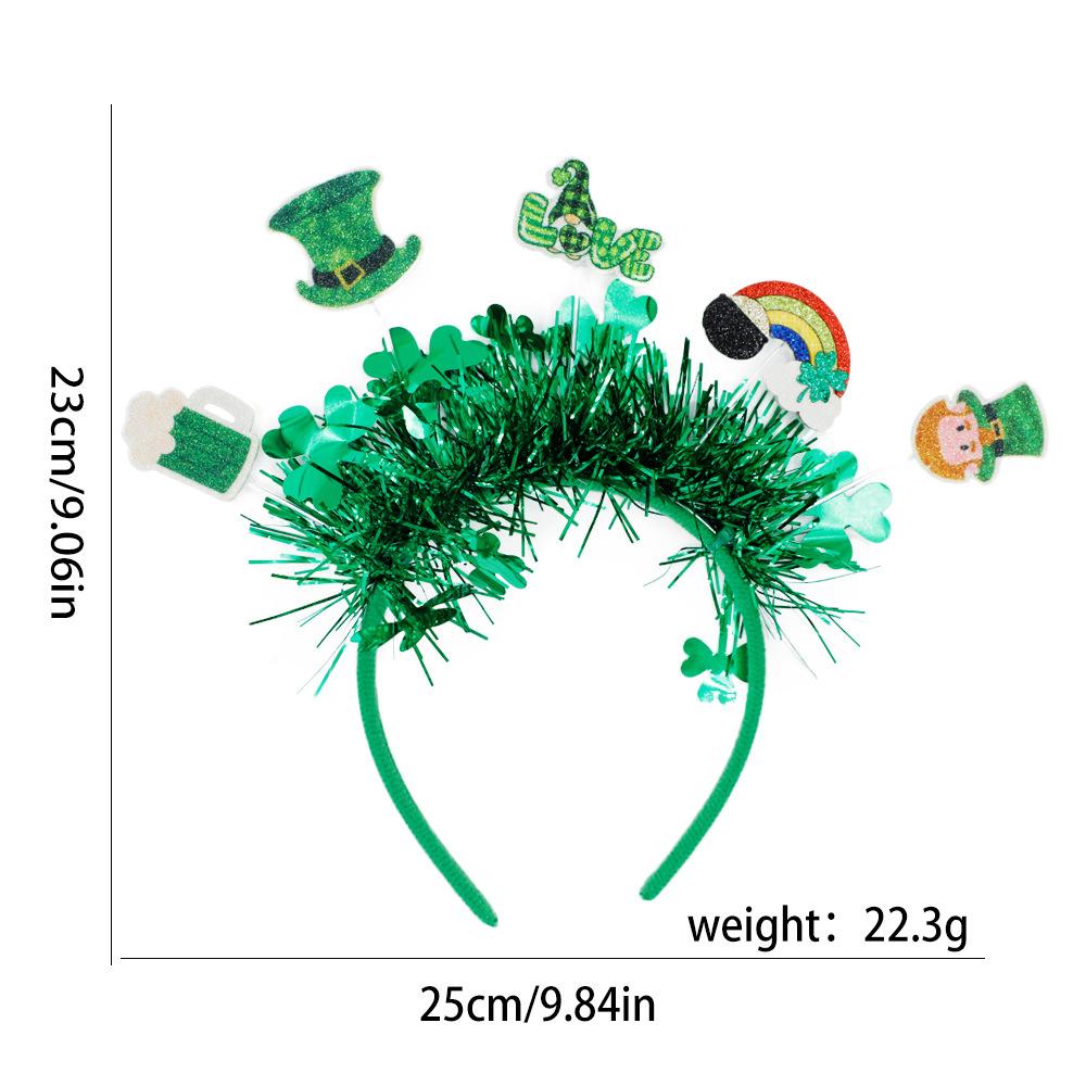 Cross-Border for St Patrick's Day Shamrock Irish Guardian Carnival Party Unisex Handmade Decorative Headband