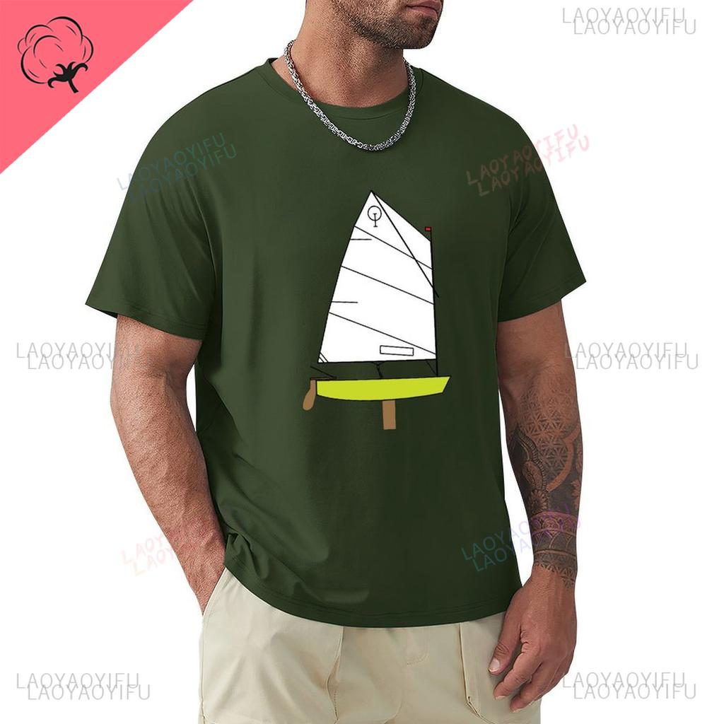 Optimist Sailing Dinghy Shortsleev Printed Tshirt Summer Vintage Clothes Anime Clothes Mens Streetwear Champion T Shirts Tops