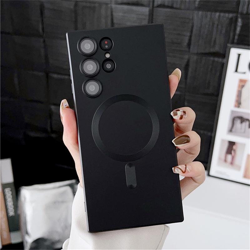 Samsung S25FE Magnetic Case with Frosted Metallic Finish, Anti-Drop Protection, Full Wrap for S25 Edge, S24 Ultra, and S23 Plus.