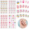Osceola Women Press On Nails Children Acrylic Fake Nails, Lovely Press On French Fake Nails for Women Christmas Gift Nail Design Decoration, Light