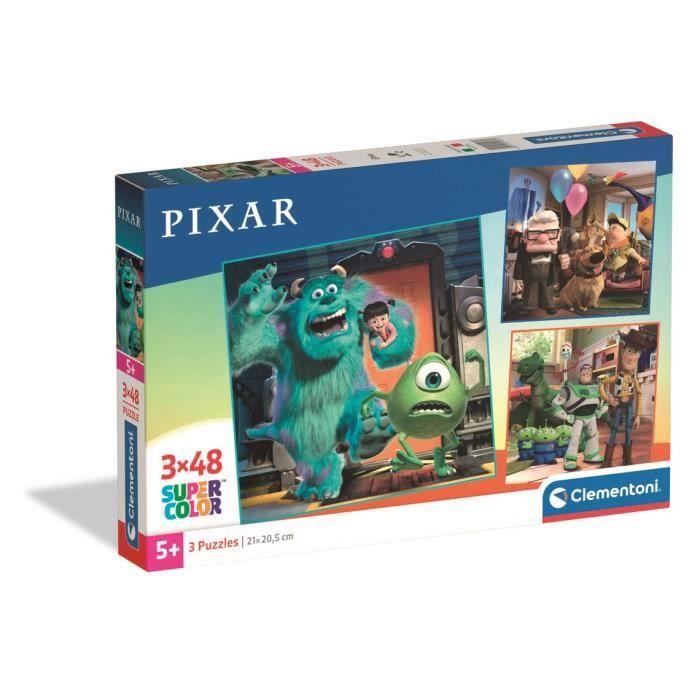 Puzzle Enfant Disney Pixar 3x48 pièces Walt Disney, Fabriqué en Italie, 25065, Clementoni