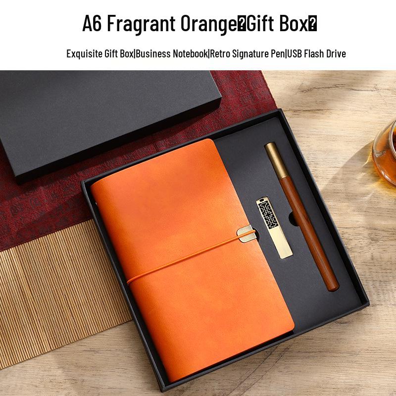 In-stock Retro Custom-Bound Three-Fold A6 Student Notebook with Logo Customization