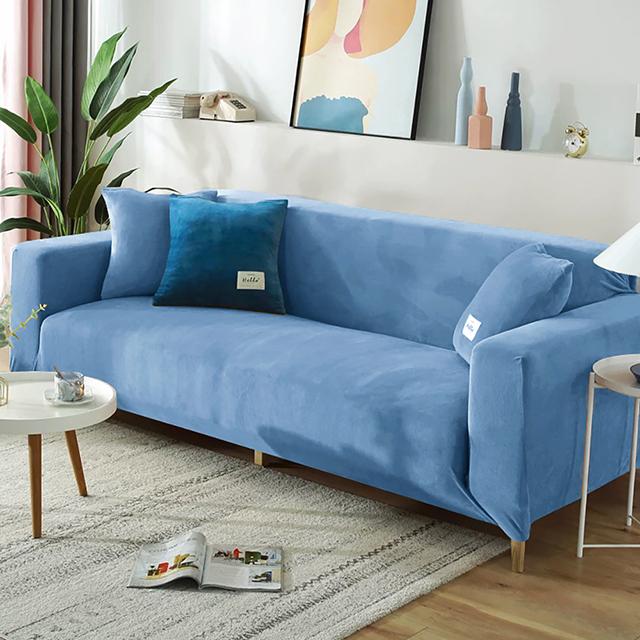 New Velvet Sofa Covers for Living Room Elastic Spandex Sofa Cover Sectional Couch L Shape Corner Armchair Covers 1/2/3/4 Seat