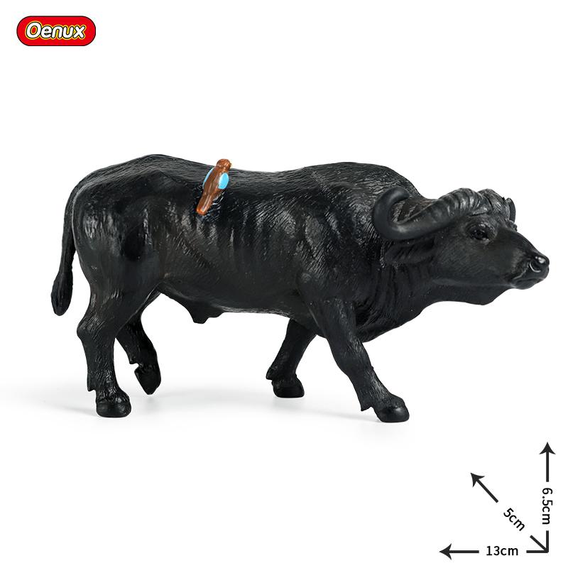 Oenux Simulation Cute Farm Animals Milk Cow Cattle Calf Angus Bull OX Buffalo Model Action Figures Educational Cute Toy Kid Gift
