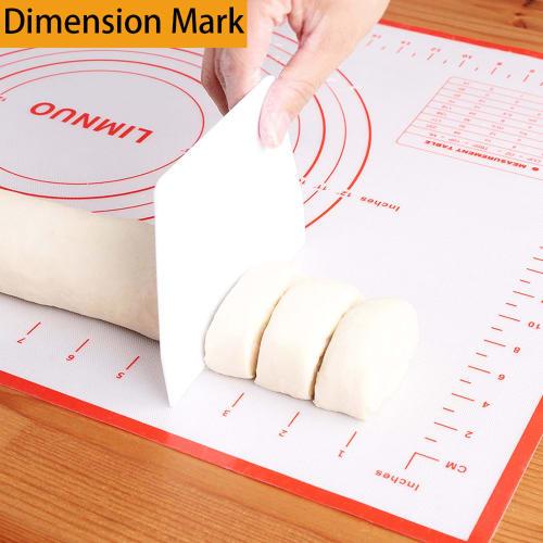 LIMNUO Silicone Cooking Mat, Bread Mat, Baking Mat with Measuring Pad, Large Size, Food-Grade Silicone, Non-Slip, for Baking Tools (Red, 40x50cm)
