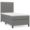 3142074 vidaXL Lit à sommier tapissier avec matelas Gris foncé 100x200cm Tissu