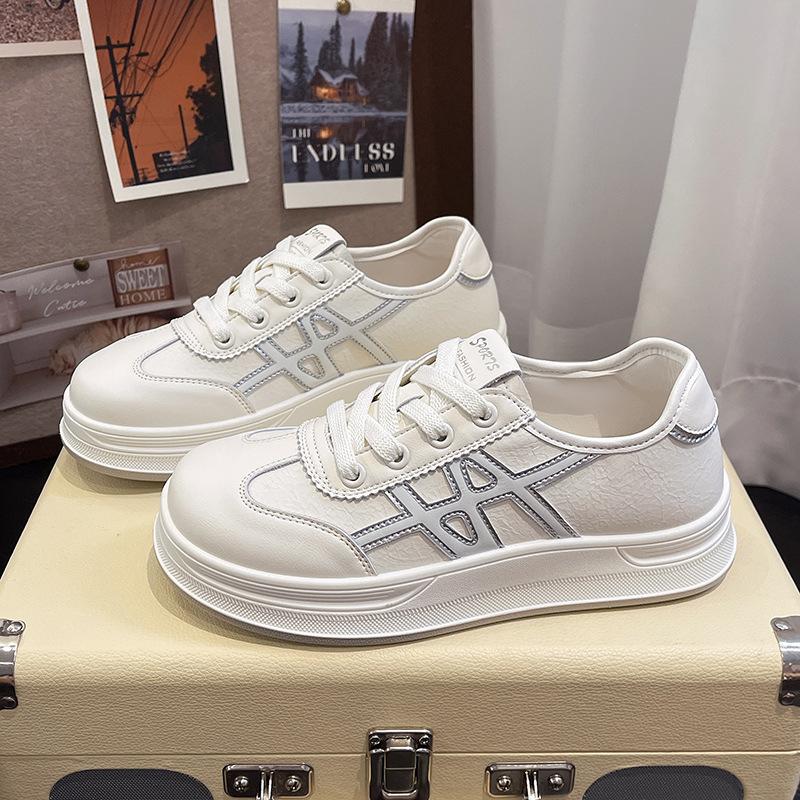 

Кожаные туфли на плоской подошве белые женские осенние новые универсальные повседневные туфли туфли-лодочки женские удобные туфли в стиле колледж 40 серебряный