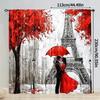 Tower European Urban Design Printed Curtains Bedroom Living Room Kitchen Decoration Home Window Curtain Polyester Ideal For Sitting