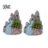 Mini Rock Arrangement for Landscaping 2 Pcs Miniature Stone Statue Resin Fake Models Diorama Delicate Art Piece Supplies Micro Train Landscape Railway