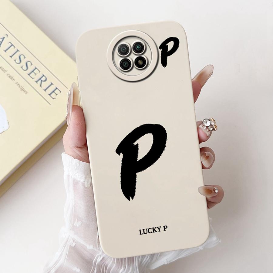 For Xiaomi Redmi Note 9T Case Soft Silicone Coque Lucky A-Z Letter Painted Shockproof Funda for Redmi Note 9 5G note9 TCover